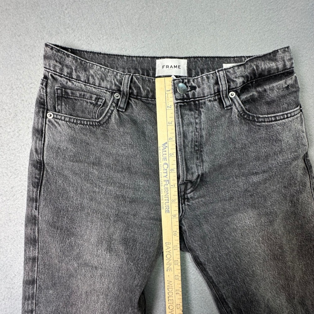 FRAME Le Slouch Ozone Jeans Straight Leg Button Fly Faded Black Grey Size 25 - Picture 7 of 12